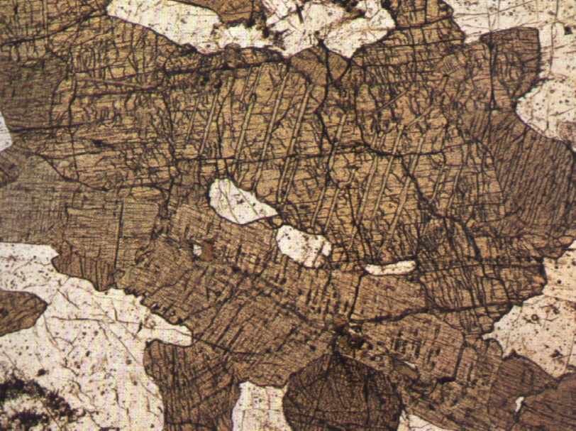 клинопироксен под микроскопом