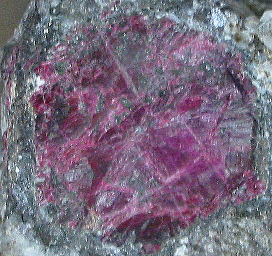 Крупный кристалл в сланце